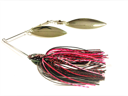 Black/Red Spinnerbait Double Willow/Nickle