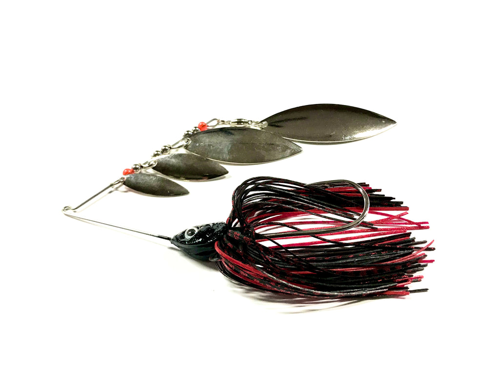 Black/Red Spinnerbait Double Willow/Nickle – Persuader American