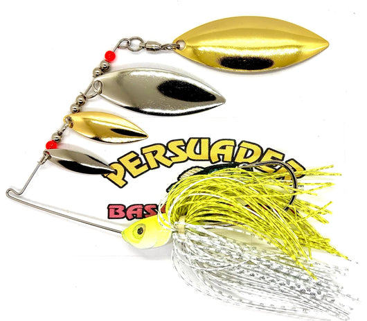 Chartreuse/White Super Quad Spinner Bait