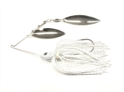 White Spinnerbait Double Willow/Nickle