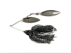 Black Spinnerbait Double Willow/Nickle